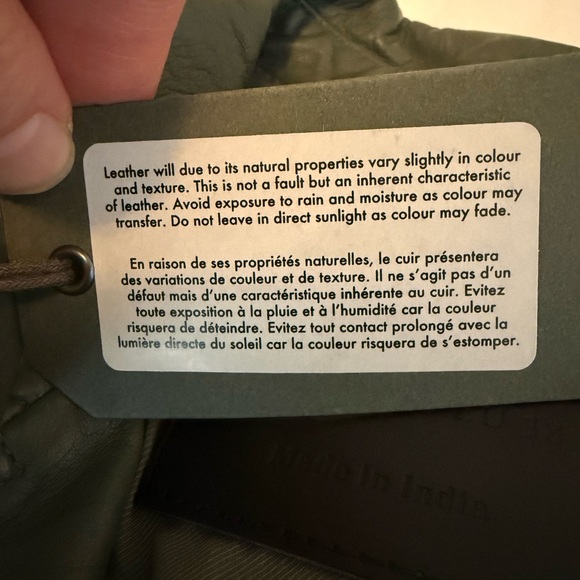 All Saints Dalby Biker 100% lamb leather moto jacket sage green size 6 NWT - Picture 10 of 14